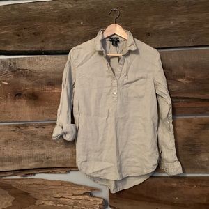 Linen cream 3/4 button up